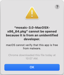 macOS Installation Warning