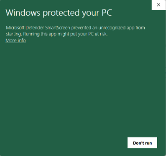 Windows Installation Warning